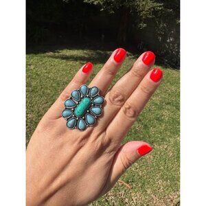 Brand New Turquoise Western Oversized Statement Ring Adjustable